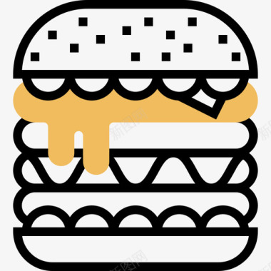 汉堡包街头食品和食品卡车司机3黄色阴影图标图标
