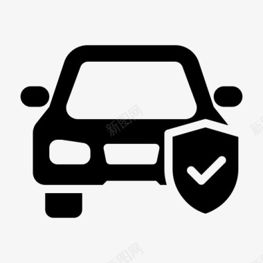 汽车保险保护盾牌图标图标
