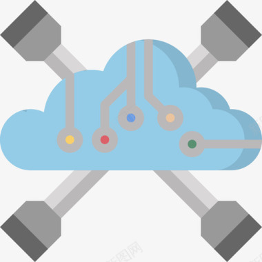 云计算网络技术2平面图标图标