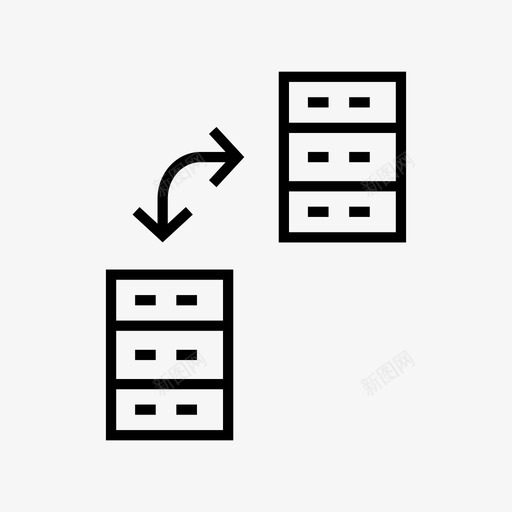 信息传输数据数据库图标svg_新图网 https://ixintu.com 传输 信息 数据 数据库 服务器