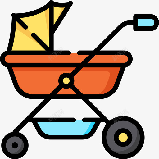 婴儿车婴儿85线性颜色图标svg_新图网 https://ixintu.com 婴儿 婴儿车 线性 颜色