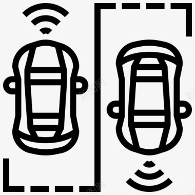 无人驾驶汽车汽车停车场图标图标