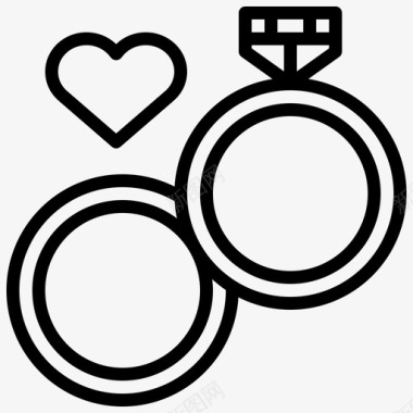 戒指爱情和浪漫16直系图标图标