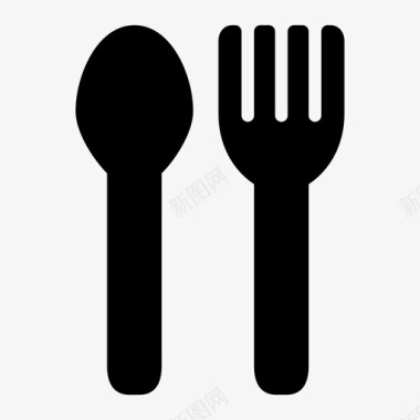 餐叉和餐匙图标图标