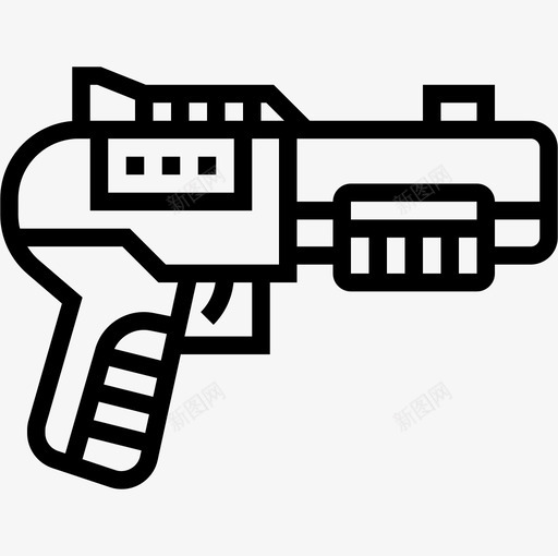 手枪彩弹和bb枪2直线型图标svg_新图网 https://ixintu.com 彩弹和bb枪2 手枪 直线型