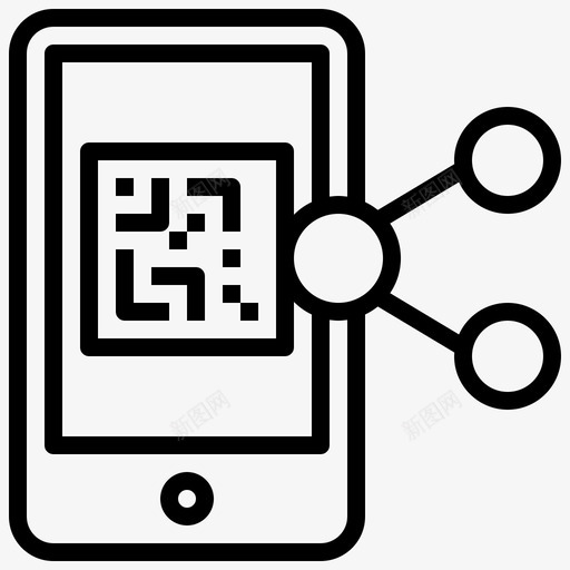 智能手机条形码和二维码3线性图标svg_新图网 https://ixintu.com 二维 手机 智能 条形码 线性