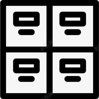 文件柜文件和文件32线性图标图标