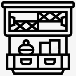 古董橱柜厨房橱柜装饰图标高清图片