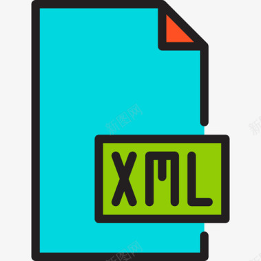 Xml文件和文件夹11线性颜色图标图标