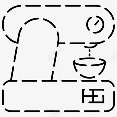 咖啡机冲泡咖啡意式浓缩咖啡机图标图标
