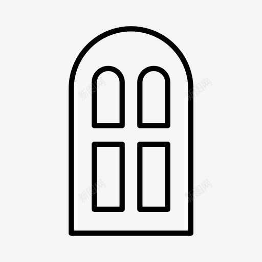 装饰门建筑门图标svg_新图网 https://ixintu.com 建筑 装饰 门口