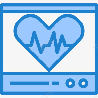 心电图健康护理30蓝色图标图标