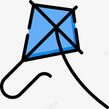 风筝自由时间24线性颜色图标图标