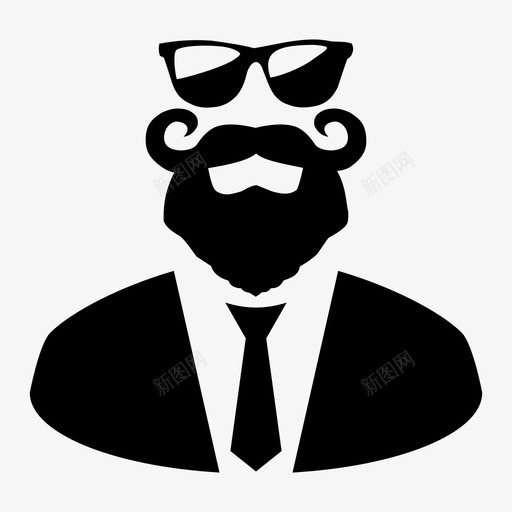 男人胡子眼镜图标svg_新图网 https://ixintu.com 团队 理发店 男人 眼镜 胡子 风格