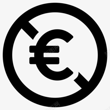 免费欧元无钱图标图标