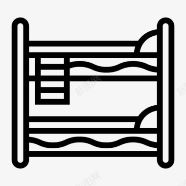 双层床双人床家具图标图标
