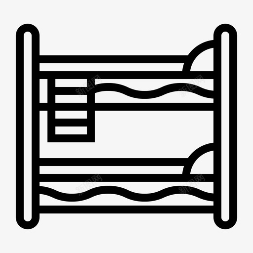 双层床双人床家具图标svg_新图网 https://ixintu.com 双人床 双层 家具 家居装饰