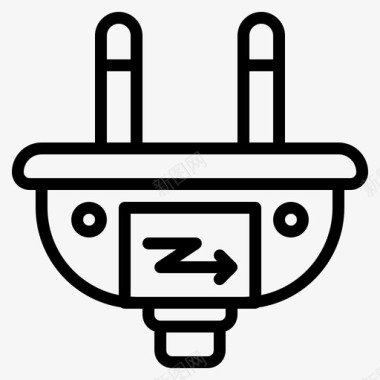 插头插座电的电压的图标图标