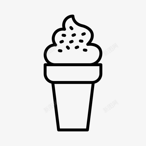 冰淇淋筒烹饪餐饮图标svg_新图网 https://ixintu.com 冰淇淋筒 圣代 快餐 烹饪 餐饮