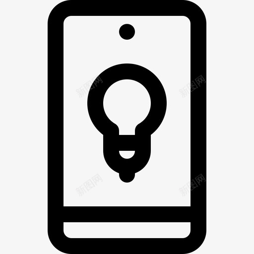 手机创新灯泡创意图标svg_新图网 https://ixintu.com 创意 创新 手机 折叠 灯光 灯泡