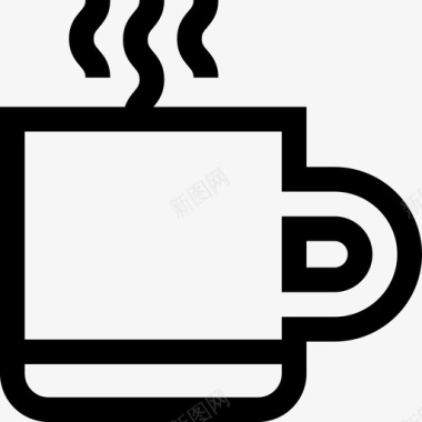 咖啡社交媒体106线性图标图标