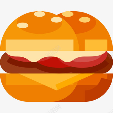 汉堡食品饮料平板图标图标