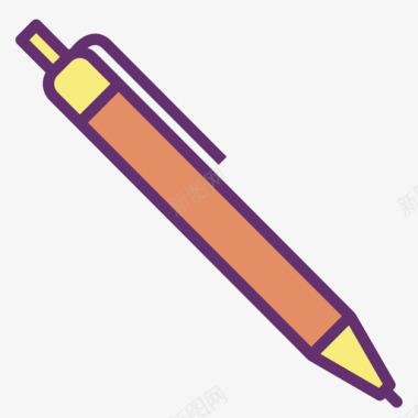 钢笔教育195线性颜色图标图标