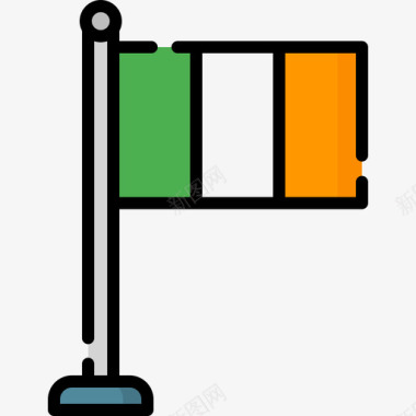 爱尔兰爱尔兰6线性颜色图标图标