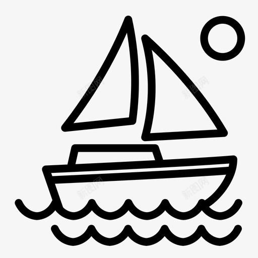 帆船海滩海上图标svg_新图网 https://ixintu.com 假期 夏日 夏日乐趣 帆船 海上 海滩