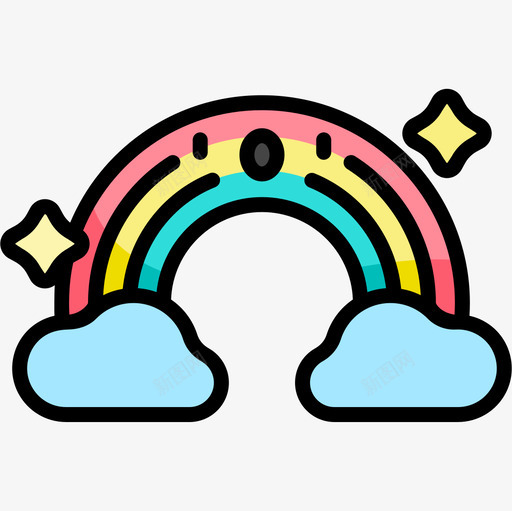 彩虹童话线条色彩图标svg_新图网 https://ixintu.com 彩虹 童话 线条 色彩