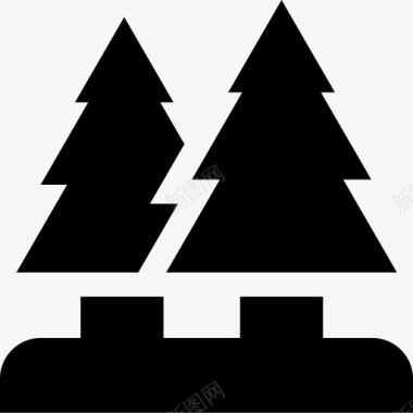 松树冬季运动4填充图标图标