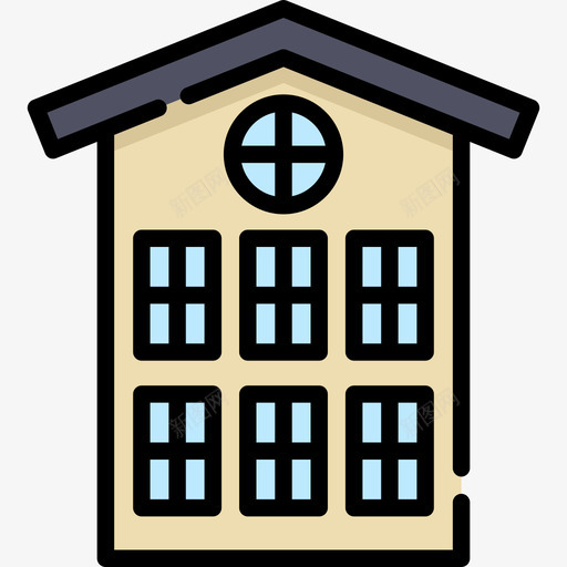 房屋房屋类型18线性颜色图标svg_新图网 https://ixintu.com 房屋 房屋类型18 线性颜色