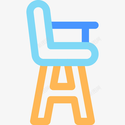 高脚椅婴儿72线性颜色图标svg_新图网 https://ixintu.com 婴儿72 线性颜色 高脚椅