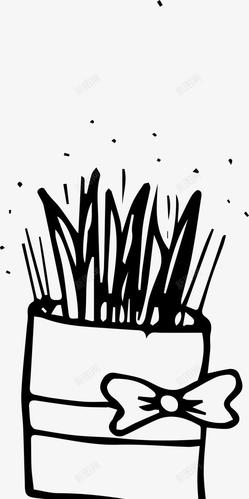 手绘植物花手绘图标svg_新图网 https://ixintu.com 手绘 植物 花盆