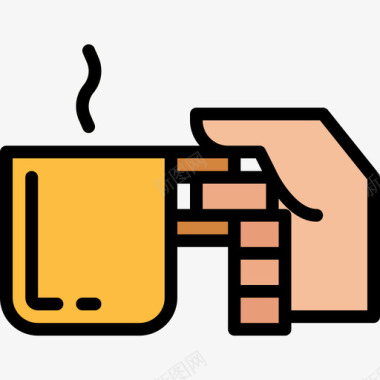 咖啡杯食品饮料3线性颜色图标图标