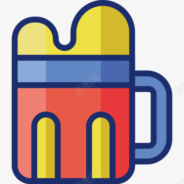 根啤食品饮料7线性颜色图标图标