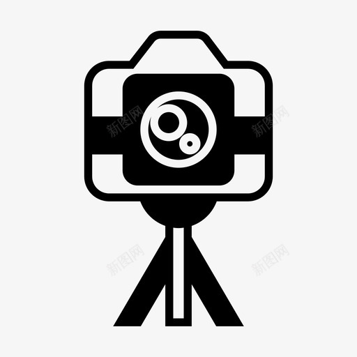 照相机装置镜头图标svg_新图网 https://ixintu.com 三脚架 半照相机 摄像机 照相机 装置 镜头
