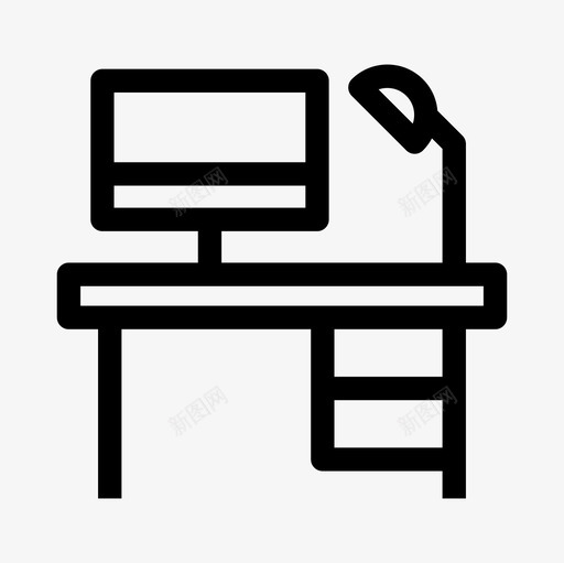 办公桌家具118直线型图标svg_新图网 https://ixintu.com 办公桌 家具118 直线型