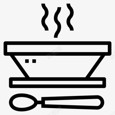 汤食物139线性图标图标