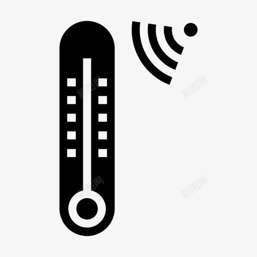 温度计家房子图标svg_新图网 https://ixintu.com 恒温器 房子 智能 智能家居 温度计 设备