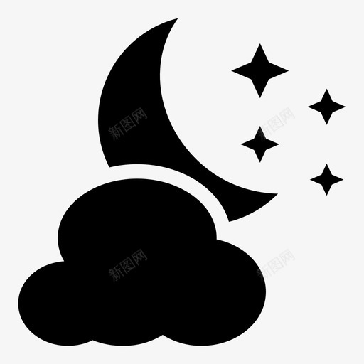 新月天文月亮图标svg_新图网 https://ixintu.com 夜晚 天文 新月 月亮 睡眠 设置警告标签标签链接主视图信息