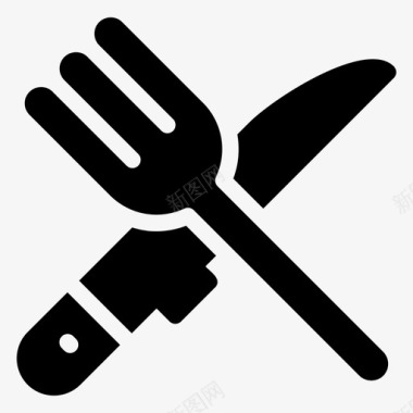 采购产品餐具叉子和刀厨房配件图标图标