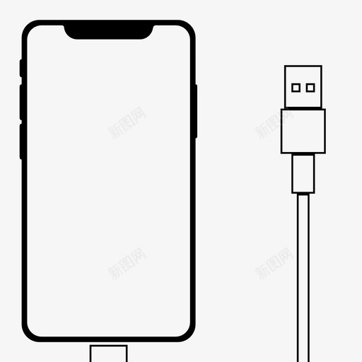 iphonex充电电缆闪电图标svg_新图网 https://ixintu.com iphonex充电 电缆 设备 闪电