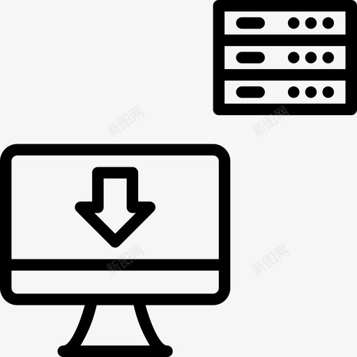 数据库和云2线性图标svg_新图网 https://ixintu.com 下载 数据库 线性