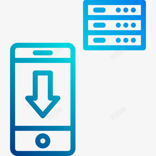数据库和云线性梯度图标svg_新图网 https://ixintu.com 下载 数据库和云 线性梯度