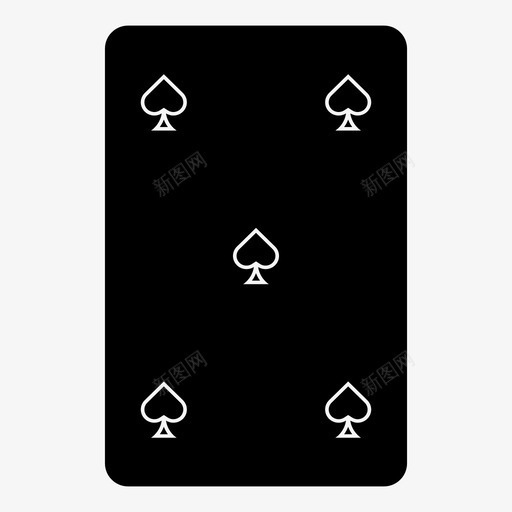 5个黑桃手对图标svg_新图网 https://ixintu.com 5个 扑克牌 深色 轮廓 长矛 黑桃