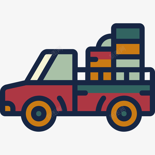 卡车运输120线性颜色图标svg_新图网 https://ixintu.com 卡车 线性 运输 颜色
