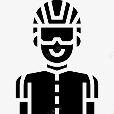 自行车手19号自行车字形图标图标