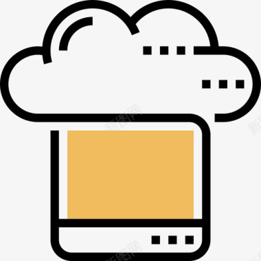 笔记本电脑云服务8黄影图标图标