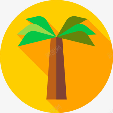 椰子泰国19扁平图标图标